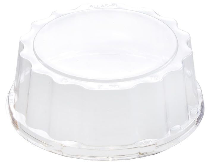 Alcas 214201030 Clear Plastic Dome Lid for Round Mini Medoro Tray 014008030, 50 Pieces