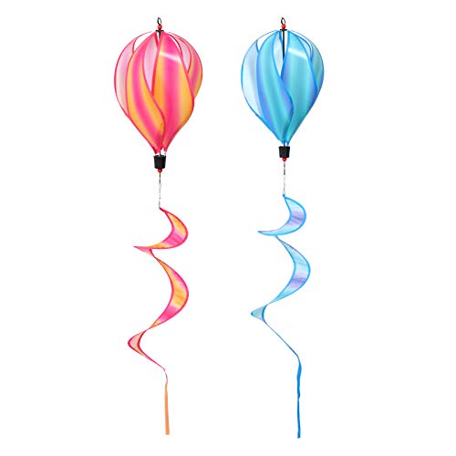 Hemoton Christmas Decor Wind Spinners Wind Spinners 2Pcs Garden Hot Air Balloons Wind Rainbow Windsock Wind Hanging Garden Lawn Yard Hanging Decoration (As Shown 2) Outdoor Decor #TOP23