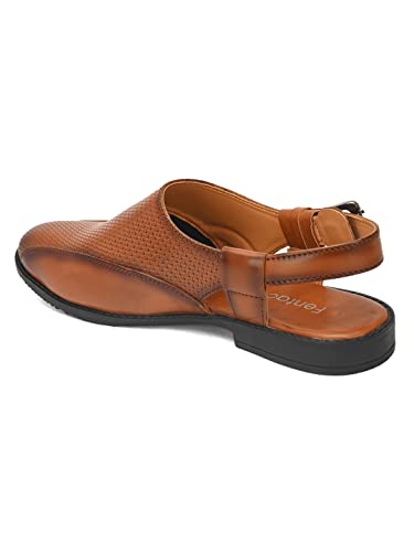 Image of FENTACIA Faux Leather Ethnic Sandals for Men