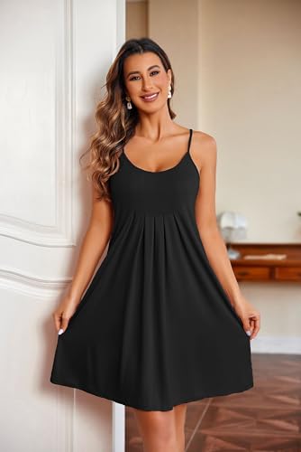 Ekouaer 2 Pack Nightgowns for Women Sleeveless Sleepwear Racerback Tank Sleepshirts Chemise Nightdress S-XXL4