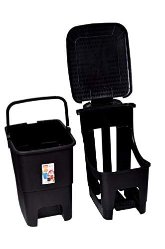 Image of ARISTO Plastic Pedal Dustbin 12 LTR (BLACK)