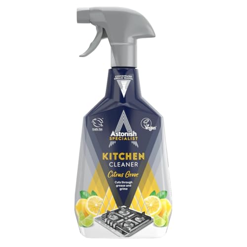 Astonish Specialist Kitchen Cleaner Citrus Grove 750ml, Powerful Grease and Dirt Remover, Easy-to-Use Formula, Cuts Through Tough Stains, Ideal for Cleaning Countertops, Appliances, Sinks, and More
