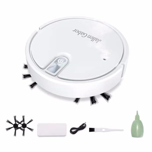 Robot Aspirapolvere Lavapavimenti Con Mappatura, 5-In-1 Robot Aspirapolvere Automatico Robot Spazzante Con Potente Aspirazione 2000 Pa Per Tappeti E Pavimenti Duri Con Peli Di Animali,White-1 PACK