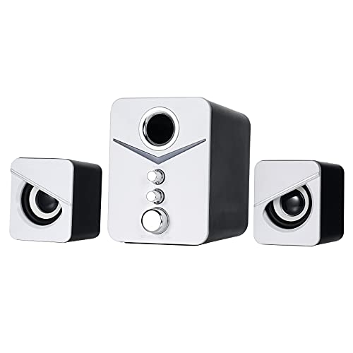 D-221 3 in 1 Home Speaker Set 3.5mm Wired Computer PC Speakers USB Powered Sound Box Atmosphere Lamp for Desktop Laptop Notebook Tablet PC Smart Phone