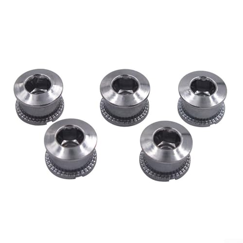 Besttoolifes Set di 5 bulloni di fissaggio per guarnitura in acciaio, dadi M8, 27 g, viti e corona, fissaggio leggero, lunghezza 22 g, pezzo compatibile per corona singola o doppia (lunga)