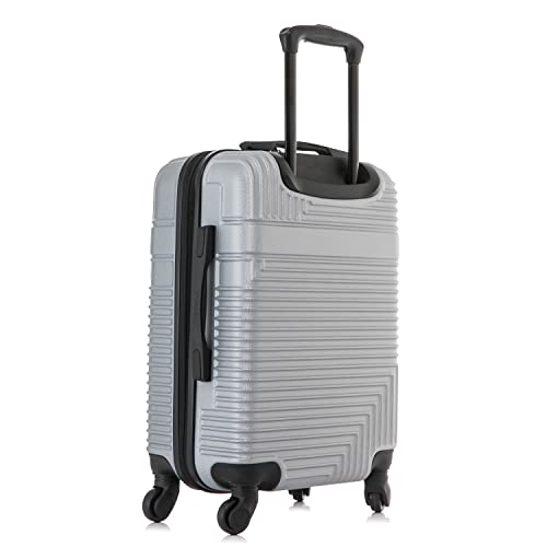 InUSA RESILIENCE Luggage with Spinner Wheels | Durable Lightweight Hardshell Suitcase, Spacious Travel Bag with Handle and Trolley | 20-Inch Carry On Small Luggage | Silver