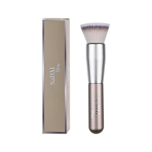 Brocha kabuki maquillaje profesional – Brocha para base líquida, polvos, colorete, crema y bronzer – Cerdas sintéticas veganas y cruelty free