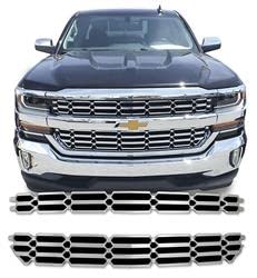 Premium OEM Style Chrome Grille Overlay Insert for 2016-2017 Chevrolet Silverado 1500