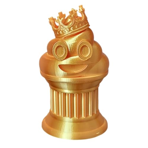 Znet3D King Poop Emoji Trophy - Fun Award & Gift - Handmade w/Additive Manufacturing - 6