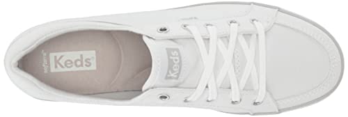 Keds Women's Center 2 Suede Sneaker, White Canvas, 8 #TOP4