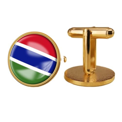 Boutons De Manchette Drapeau De La Gambie pour Hommes – Cadeau De Fête des Pères pour Homme, Boutons De Manchette pour Mariage, Bouton De Manche Personnalisé, Cadeau De Bijou