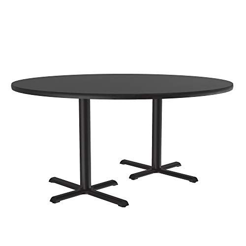 Correll 60" Round Bar Café & Break Room Bistro Table, Black Granite High Pressure Laminate Top & Black Cast Iron Base, Tops Made In The Usa (Bct60R-07) #TOP2