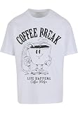 Mister Tee Męska koszulka Mt3865-life Happens Coffee Helps Oversize, biała, 3XL