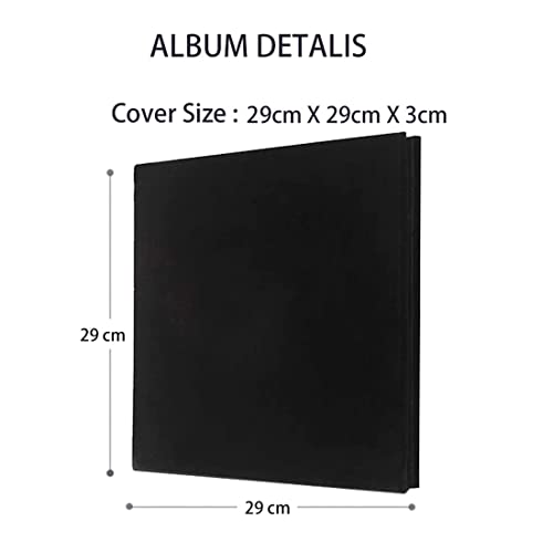 Dinq Magnetic Scrapbook Photo Albums Self Adhesive 40 Pages Leather Cover Handmade Diy Anniversary, Birthday, Wedding, Christmas, Family Albums Fit For 3X5, 4X6, 5X7, 6X8, 8X10 Photos (Black) #TOP1