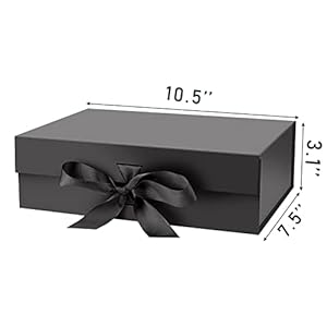 Giftboxwithlidforpresents105x75x31incheswithribbonandmagneticclosure1packblack Urban Country Home Decor Gift box with lid for presents 105x75x31 inches with ribbon and magnetic closure1 pack black urban country home decor
