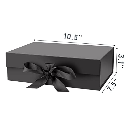 Giftboxwithlidforpresents105x75x31incheswithribbonandmagneticclosure1packblack Urban Country Home Decor Gift box with lid for presents 105x75x31 inches with ribbon and magnetic closure1 pack black urban country home decor