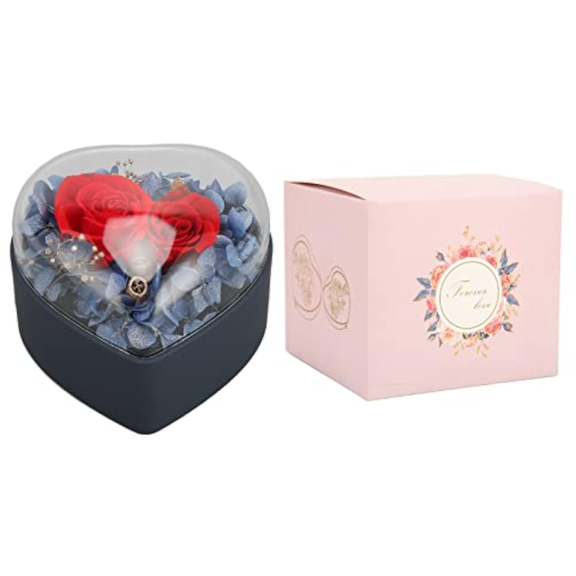 Eternal Rose Box Romantic Heart-Shaped Flip Box