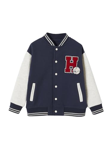 VERTBAUDET Sweat garçon Molleton Style Teddy Badge en bouclettes. Marine 6A