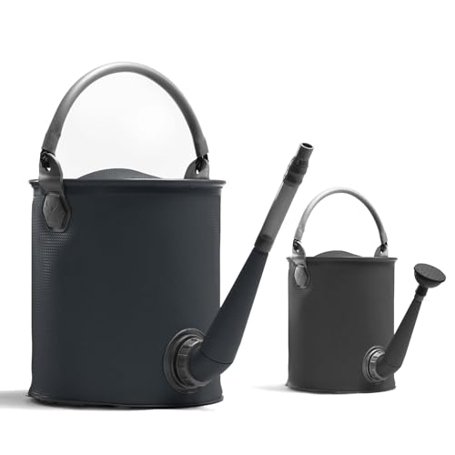 Colapz Seau Pliable 9L, sans BPA, Gris – Arrosoir, Bidon à Eau Portatif pour Douche Portable, Maison et Jardin – Arrosoir Rétractable 2 Embouts pour Caravane - Lavage, Pêche, Vaisselle Bivouac