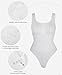 Popilush White Bodysuits for Women Henley Going Out Shirts Tops Button Down Tummy Control Body Suit Sleeveless Thong Tank Top