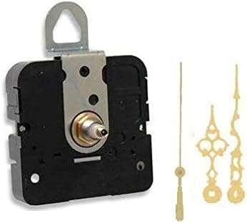 Takane Quartz Clock Movement Mechanism, Choose Your Hands and Size, USA Made (7/16" Threaded Shaft for dials up to 1/4" Thick, K Hands with Gold Second Hand)