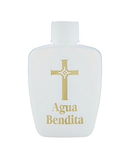 Catholic Holy Water Bottle 3 Pack Gold Cross Spanish Agua Bendita Holy Water Bottle with Cap, 2 oz