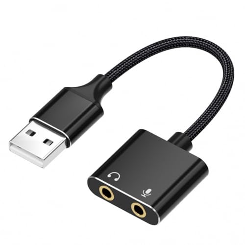 Adaptateur USB vers carte son externe 3,5 mm pour casque et microphone améliore la musique et la compatibilité. Adaptateur externe