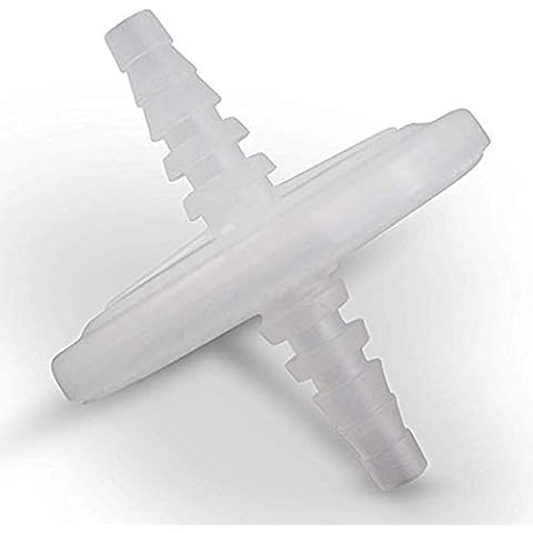 Tisch Brand DF15274 Polytetrafluoroethylene PTFE Disk Filters, 0.22um, 50mm, Stepped Barb: 5/16 to 1/2 inch, 1/pk/10 per Pack | Wettability: Hydrophobic | Volume Throughput (ml): 500-800 Cover