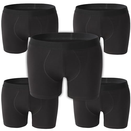 Boxer Shorts Men's Fitted Boxer Sports Trunks 5 Pack Underwear for Men Soft Cotton Boxer Briefs Breathable, Soft Cotton Rich (as8, alpha, xx_l, regular, regular, 5 Pack Black)