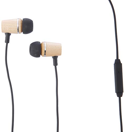 Francois et Mimi Elite Genuine 3.5mm Wood in-Ear Noise-isolating Earbuds Headphones with Mic, Retail Packaging!