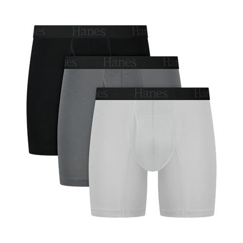 Hanes Men's Underwear Boxer Briefs, 3-Pack, Comfort Flex Fit Cotton-Stretch Boxer Brief for Men,...