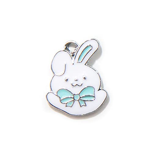 12 Pieces Cute Rabbit Jewelry Making Charms, Diy Easter Bunny Charm Pendant With Hole For Necklace Bracelet Earring Keychain Decoration Accessories For Women Girl For Easter Festival Gift #TOP5