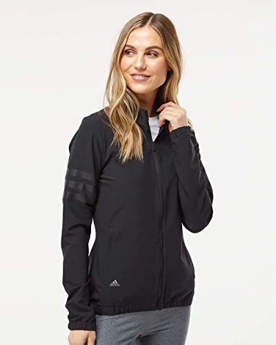 adidas-Womens-3-Stripes-Full-Zip-Jacket-M-Black