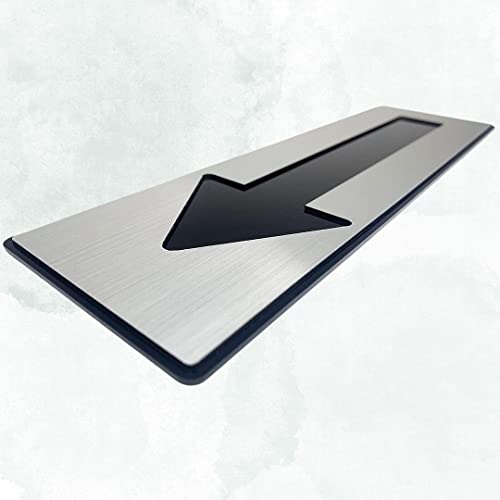 Image of CVANU 1pc Silver Acrylic DIRECTION(Arrow) Self-Adhesive Sign Board for Office /Hospital /Cafe Sign Board c72