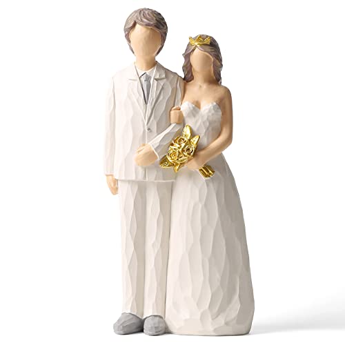 Otang Bride And Groom Figurines,Hand-Painted Statues,Gifts For Wedding,Resin Sculpture For Shelf Decor Desktop Home Bedroom Living Room Decoration（Wedding） #TOP21