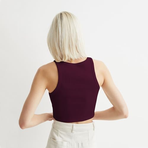 Image of KERI PERRY Tops for Women Crop Top for Women's Tank Activewear Tee Sports Western Casual Cotton Camisole Pack of 3 Combo