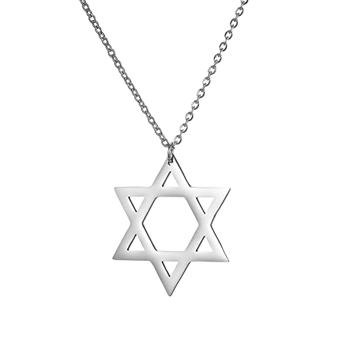 Collar Estrella de David para Mujeres Hexagrama Colgante Collar Amuleto Simbolo Judio Israel Religioso David Joyeria Regalo Mujeres