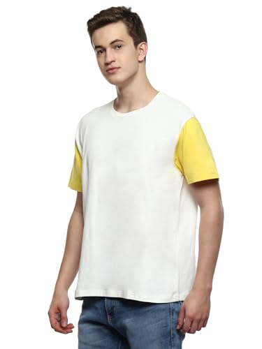 Image of Sunset Men's Boxy Fit Crew Neck Color Block Casual T-Shirt