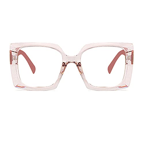 Image of Retro Square Blue Light Blocking Reading Glasses For Women Men Oversized Anti Anti Glare UV Eyewear