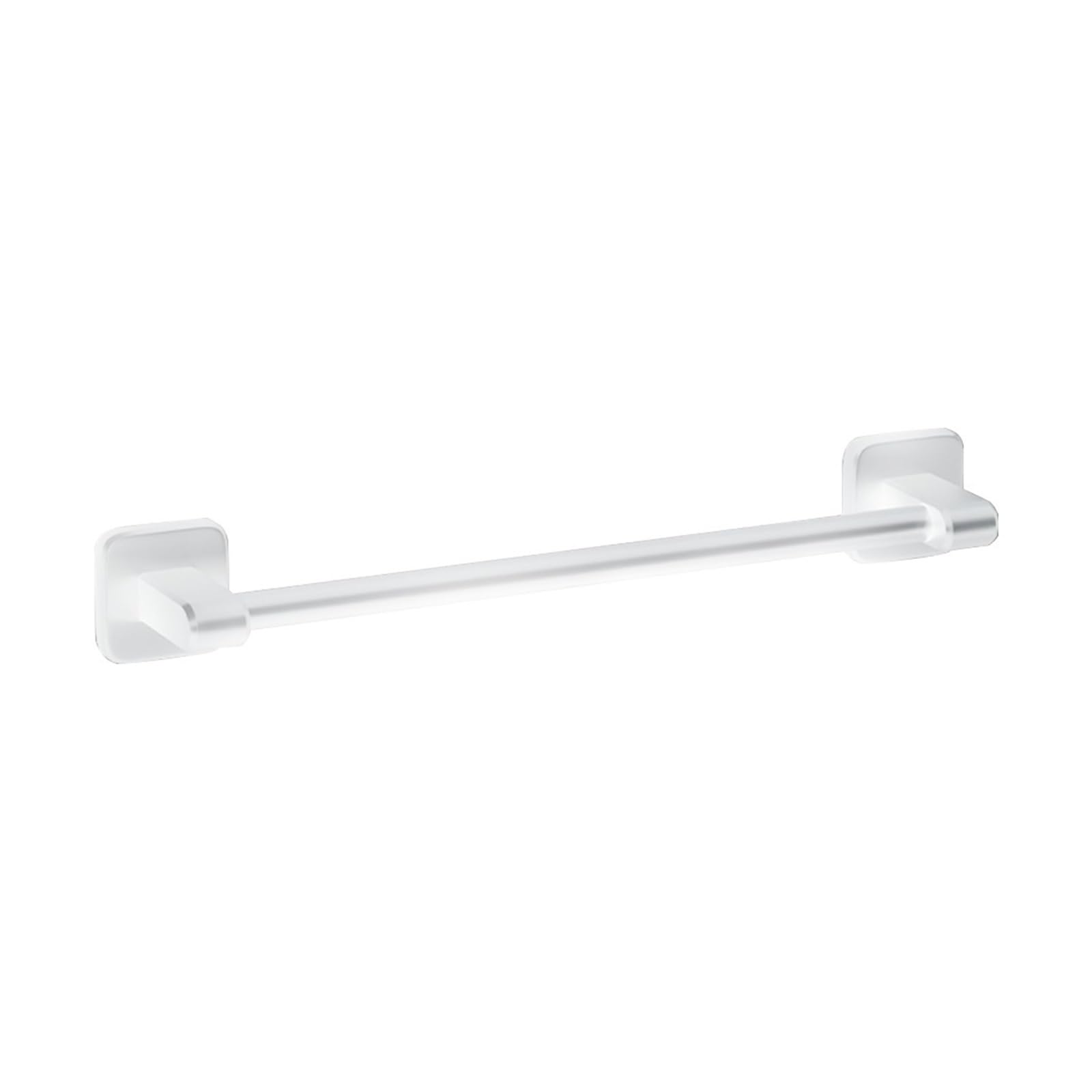 Fixation sans perçage : barre porte-serviettes blanche 50 cm pour éviter les trous au mur