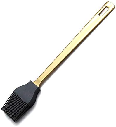 Gold Basting Brush, Berglander Kitchen Brush For Cooking With Titanium Gold Plating, Barbeque Brush, Pastry Brush, BBQ Brush, Dishwasher Safe, Easy to Clean