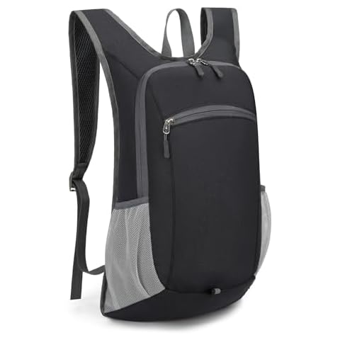 Valleycomfy Hiking Backpack Small Lightweight Travel Backpack Foldable Hiking Daypack Packable Camping Backpack for Women Men Black Cover