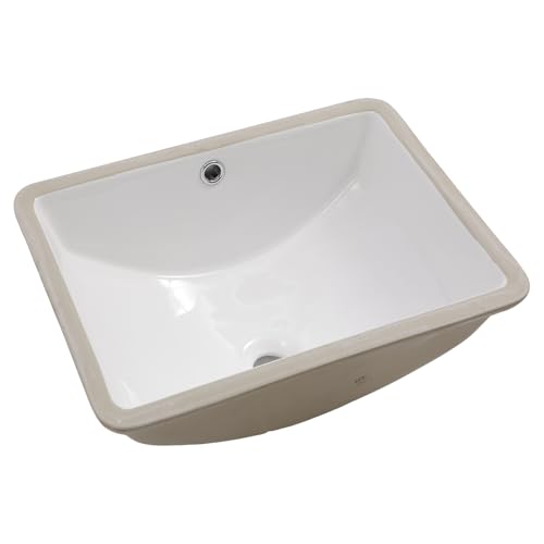 Couoko Undermount Bathroom Sink 18x14 Inch White Rectangle Porcelain Vanity Sinks Undermount...