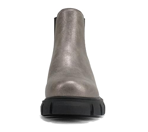 Image of Soda PIONEER ~ Women Lug Sole Mid Heel Chelsea Fashion Ankle Bootie w /Double Elastic Gore