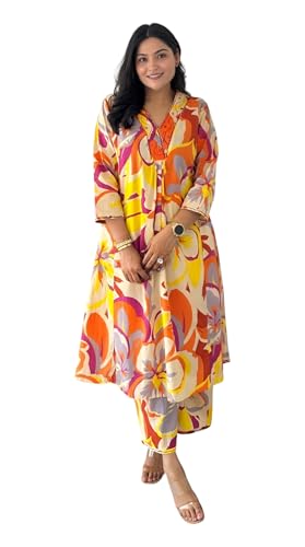 Yashika Women's Cotton Blend Trendy Printed Kurti with Bottom |Ku...