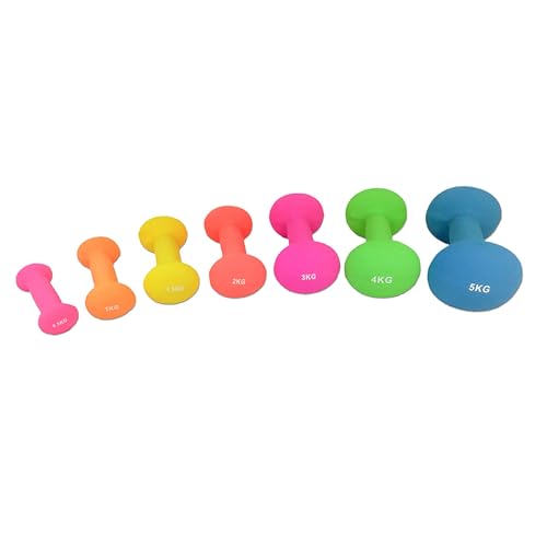 Tunturi 2er Set Kurzhantelset, Fitnessset, 3 kg, Bunte Kurzhanteln mit Neoptren