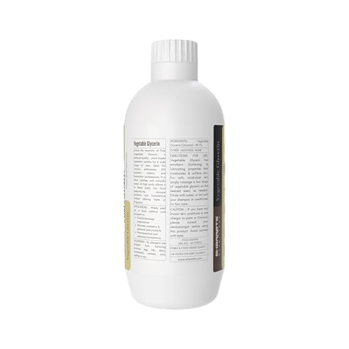 Sharrets Vegetable Glycerin 1Kg – USP & Food Grade Glycerine | Non-GMO, Vegan, Gluten-Free | For Skincare, Moisturizer, Soap Making, Baking, Cooking, DIY, Cosmetics & More