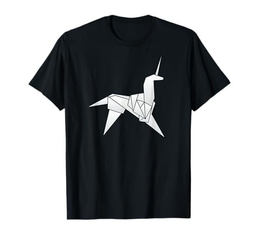 Woah Jonny Unicornio Origami Camiseta Unisex Niños Sólido Manga Corta Pequeño Negro