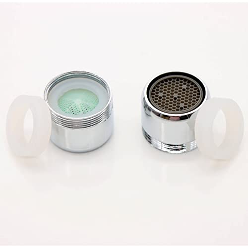 2 Packs Sink Faucet Aerator, Standard Size Kitchen Sink Aerator Replacement Parts With Brass Shell, Male&Female Dual Thread Aerator Fits For Most Kitchen Bathroom (2.0Gpm) #TOP2