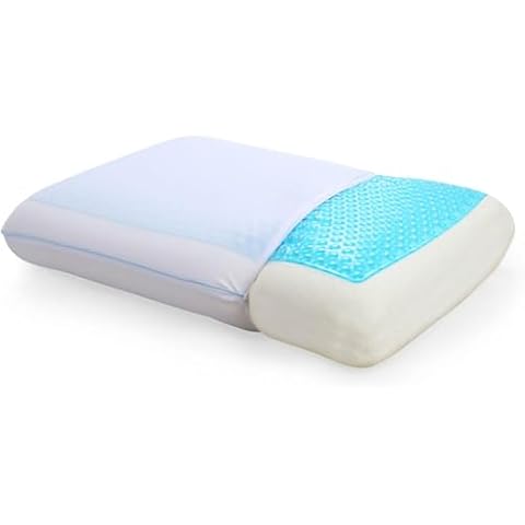 COOL GEL Reversible and Memory Foam Double-Sided Pillow, Soft and Comfortable Orthopedic Support, Standard Cover